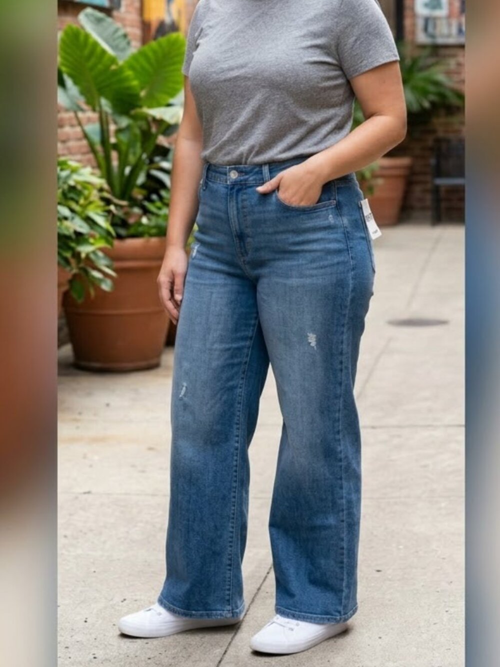 SO Goods for Life‎ Jeans Women's 18 (38x30) NWT Med Wash Wide Leg Superstretch